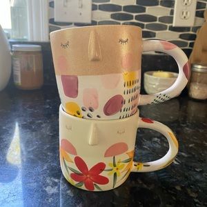 Anthropologie face mugs